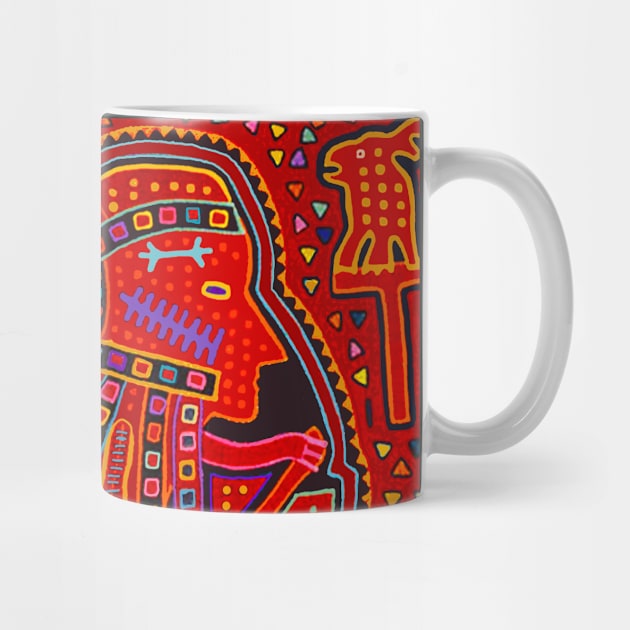 Kuna Indian in Canoe - Red Mola by Esprit-Mystique